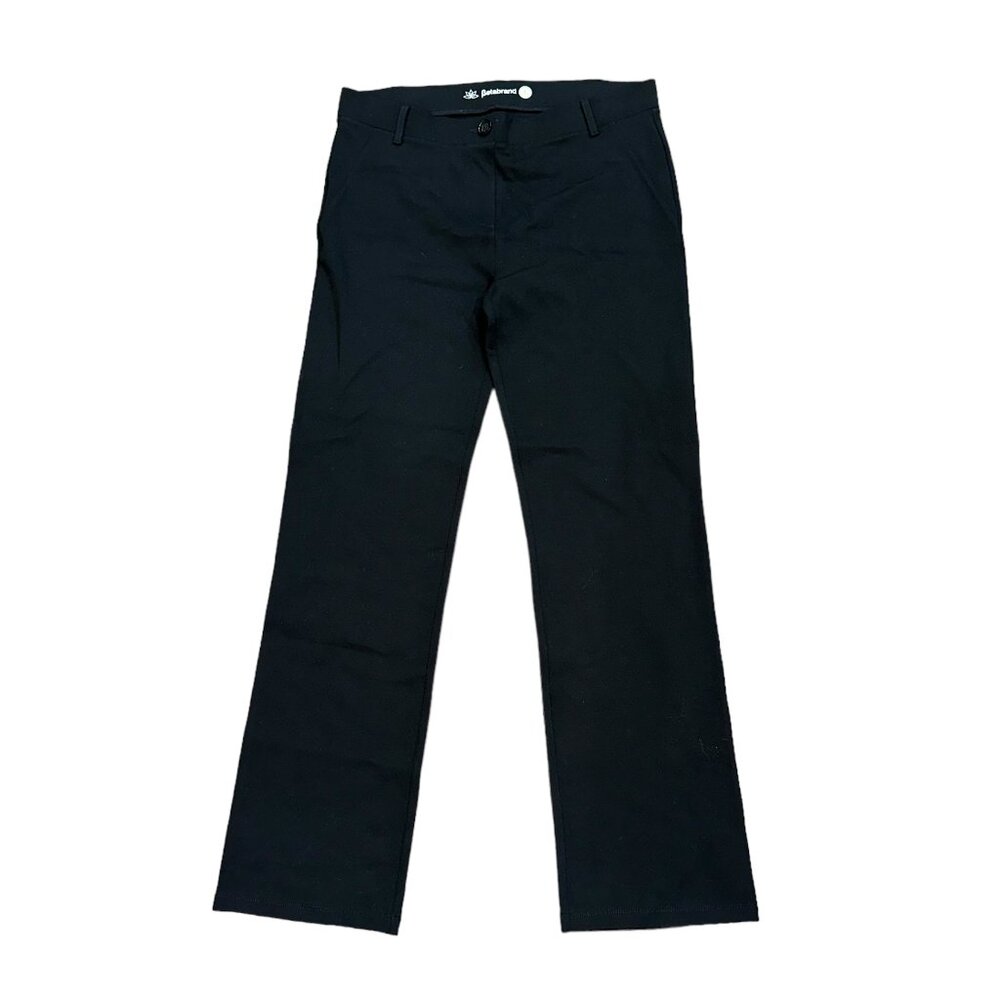 Betabrand Classic Dress Pant Yoga Pant Straight Leg Black Size Large Petite